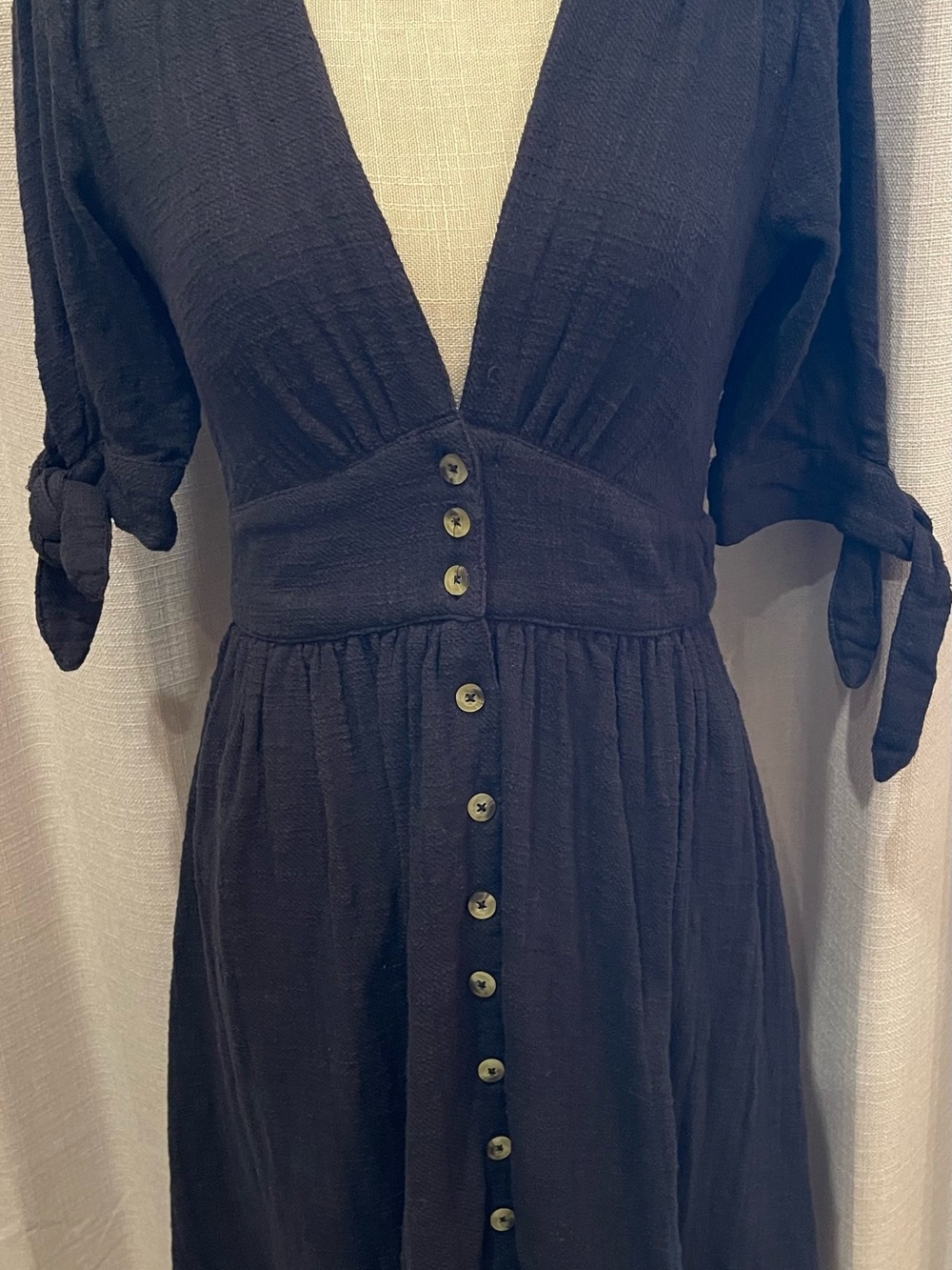 Free People Love Of My Life Dress Black Cotton Midi Black Dress Small